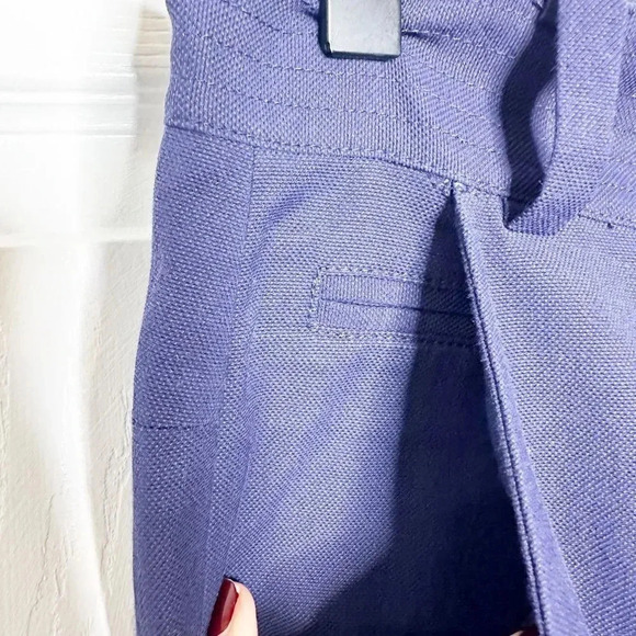DIANE VON FURSTENBERG Linen Blend Straight Dress Pants Navy NO SIZE TAG READ - Picture 5 of 6